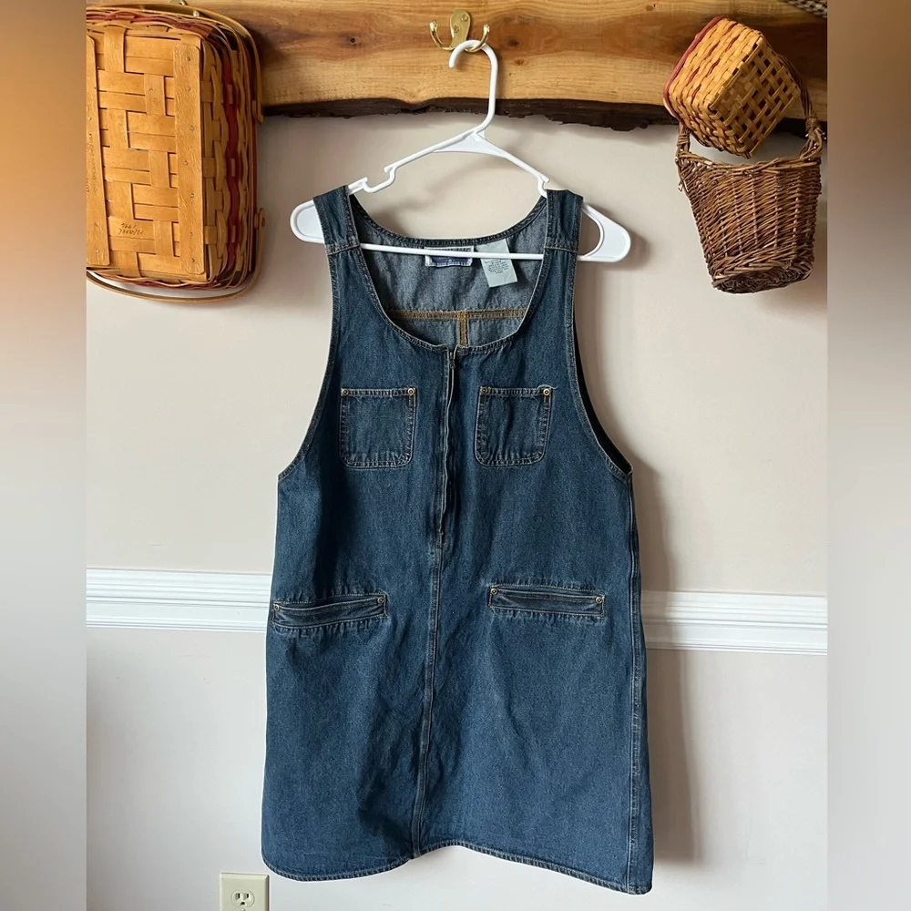 Vintage Y2K 90s Erika Denim Jumper Dress M - Picture 1 of 5
